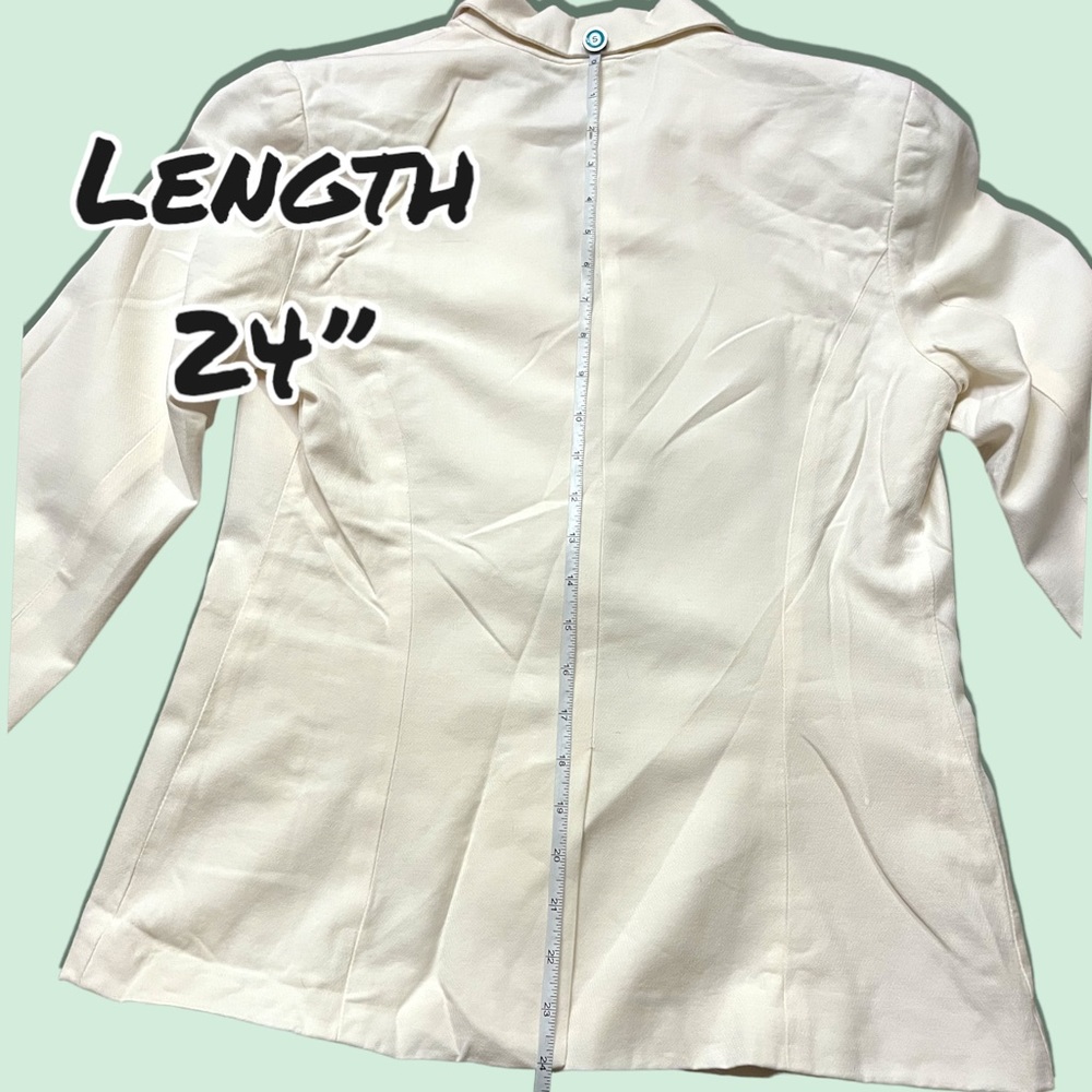 🎉HP!🎉 NWT Da-Nang Eggshell white cotton/silk blazer. Size Small 🕊️ - Picture 7 of 12